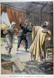 The attempted suicide of Samori Ture, 1899. Creator: F Meaulle