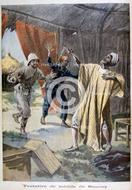 The attempted suicide of Samori Ture, 1899. Creator: F Meaulle.