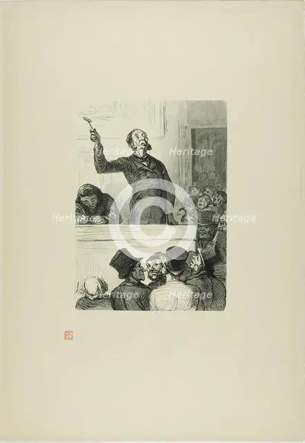 The Auction House: The Auctioneer, 1863, printed 1920. Creator: Charles Maurand.
