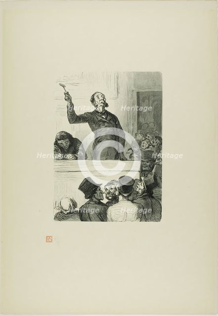 The Auction House: The Auctioneer, 1863, printed 1920. Creator: Charles Maurand.