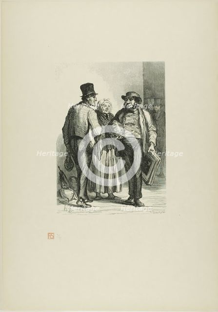 The Auction House: The Dealers, 1863, printed 1920. Creator: Charles Maurand.