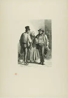 The Auction House: The Dealers, 1863, printed 1920. Creator: Charles Maurand