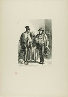The Auction House: The Dealers, 1863, printed 1920. Creator: Charles Maurand