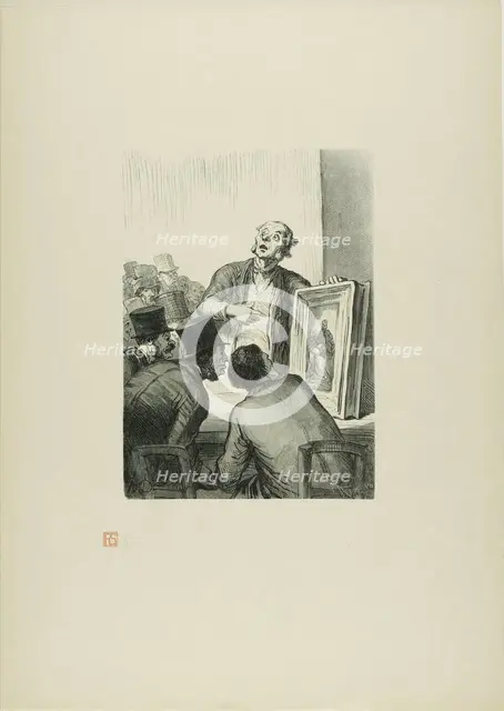 The Auction House: The Expert, 1863, printed 1920. Creator: Charles Maurand.