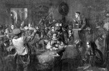 The Auction, Last Day of the Sale the International exhibition, 1862. Artist: George Bernard O'Neill