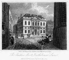 The Auction Mart, Bartholomew Lane, City of London, 1817.Artist: Thomas Higham