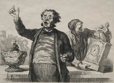 The Auction Room: The Town Crier. Creator: Honoré Daumier (French, 1808-1879)