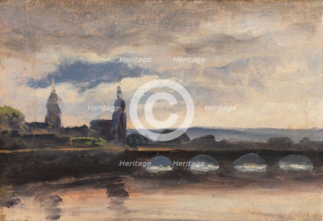 The Augustusbrücke in Dresden, 1829 or 1830. Creator: Thomas Fearnley.