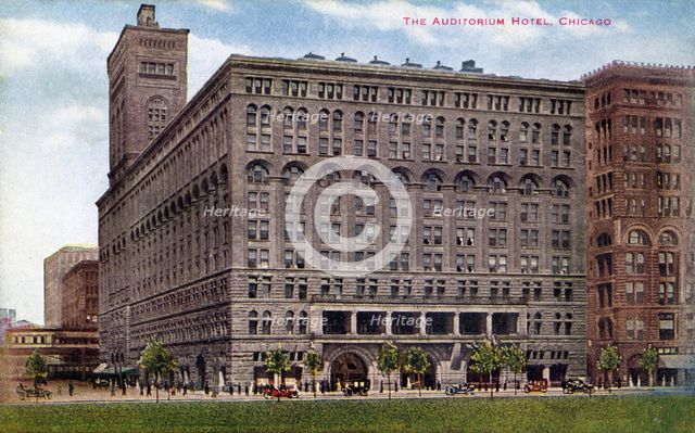 The Auditorium Building, Chicago, Illinois, USA, 1910. Artist: Unknown