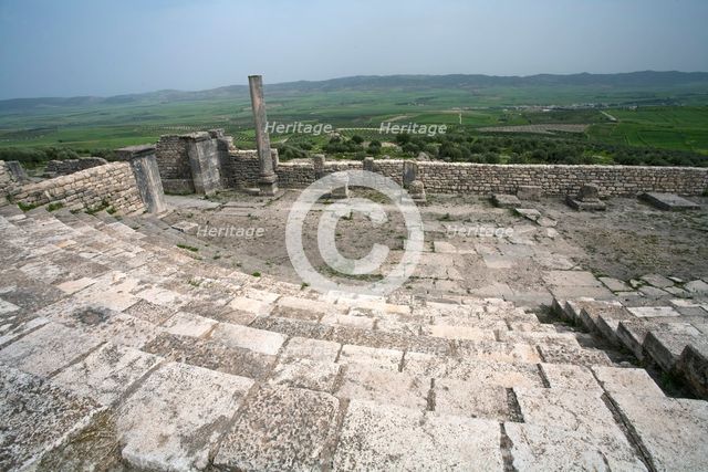 The auditorium (small theatre) at Dougga (Thugga), Tunisia. Creator: Samuel Magal.