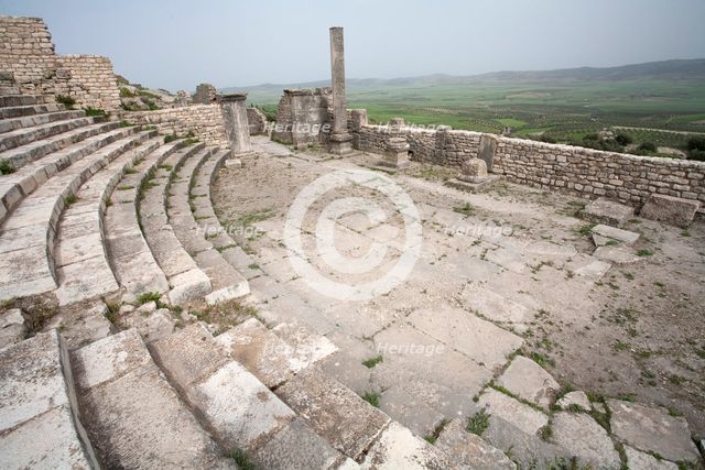 The auditorium (small theatre) at Dougga (Thugga), Tunisia. Creator: Samuel Magal.