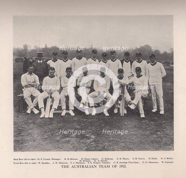 The Australian cricket team of 1912. Artist: Unknown