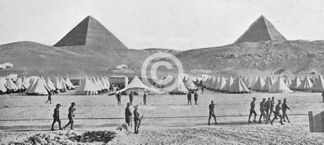 'The Australian troops in Egypt encamped near the Pyramids', 1914. Artist: Unknown.