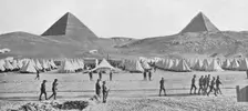 The Australian troops in Egypt encamped near the Pyramids 1914