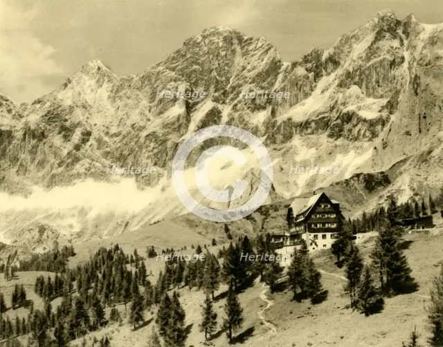 The Austriahütte and the Dachstein, Styria, Austria, c1935. Creator: Unknown.