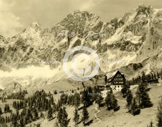 The Austriahütte and the Dachstein, Styria, Austria, c1935. Creator: Unknown.