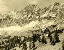 The Austriahütte and the Dachstein, Styria, Austria, c1935. Creator: Unknown