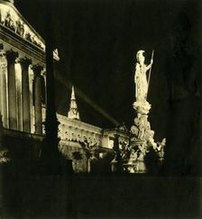 The Austrian Parliament Building by night, Vienna, Austria, c1935. Creator: Unknown