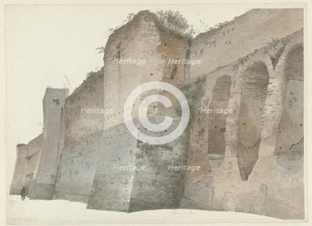 The Aurelian Wall in Rome, c.1809-c.1812. Creator: Josephus Augustus Knip.