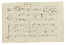 The autograph manuscript: Opera Ernani, final aria Solingo, errante e misero, Early 1840s