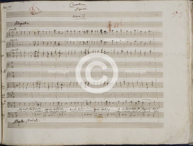 The autograph manuscript: Le nozze di Figaro, Opera buffa in four acts, 1785.