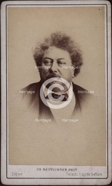The author Alexandre Dumas père (1802-1870), c. 1868. Creator: Photo studio Reutlinger, Paris  .