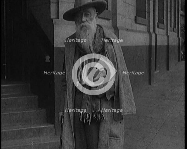 The Author Alfred Aloysius Horn Looking Rather Eccentric with a Long White Beard..., 1929. Creator: British Pathe Ltd.