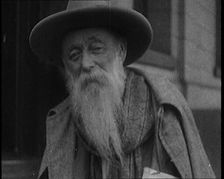 The Author Alfred Aloysius Horn Looking Rather Eccentric with a Long White Beard..., 1929. Creator: British Pathe Ltd