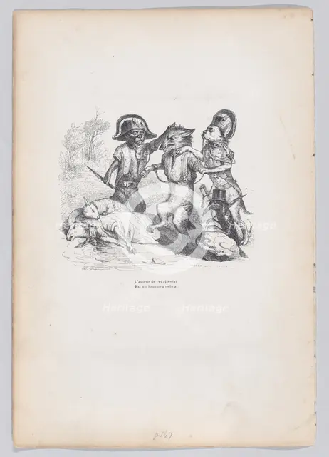 The author of this attack is a delicate little wolf from Scenes from the Private an..., ca. 1837-47. Creator: Andrew Best Leloir.