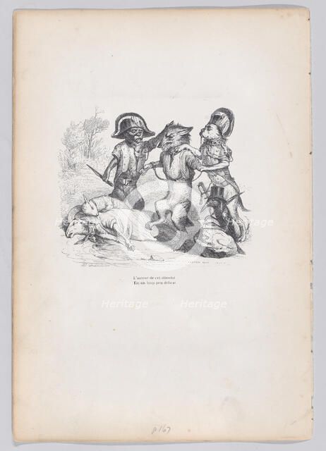 The author of this attack is a delicate little wolf from Scenes from the Private an..., ca. 1837-47. Creator: Andrew Best Leloir.
