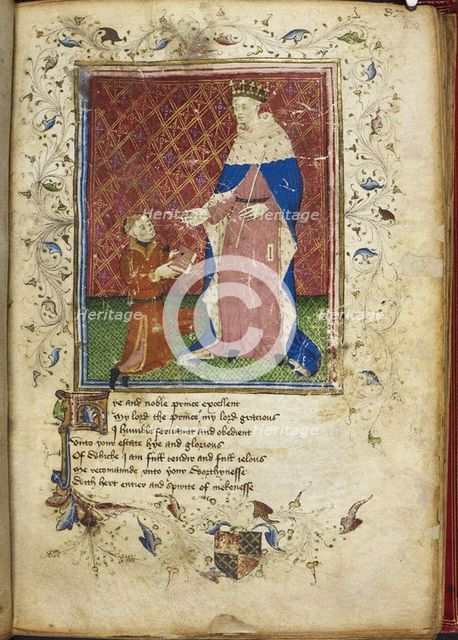 The author presenting his book to Henry V (from Thomas Hoccleve's Regiment of Princes), 15th century Artist: Anonymous  