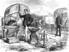 The Autumn Campaign: the forge, Army Service Corps., 1872. Creator: Unknown
