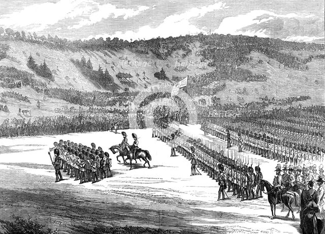 The Autumn Campaign: the March Past at Beacon Hill, Amesbury, 1872. Creator: Unknown.