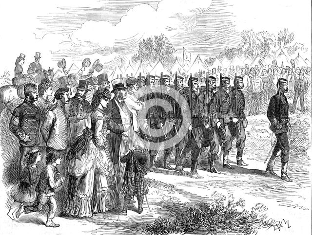 The Autumn Campaign: arrival of the Oxford University Volunteers in the Southern Camp, 1872. Creator: Unknown.