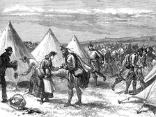 The Autumn Campaign: Arrival of Volunteers...the London Scottish breaking off to their tents, 1872. Creator: Unknown