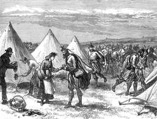 The Autumn Campaign: Arrival of Volunteers...the London Scottish breaking off to their tents, 1872. Creator: Unknown