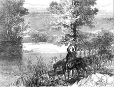 The Autumn Campaign: cavalry watering horses at the River Stour, Witley, 1872. Creator: C. R.