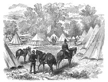 The Autumn Campaign: head-quarters camp of Southern Army, France Farm, Blandford, 1872. Creator: Unknown