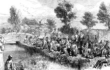 The Autumn Campaign on Dartmoor: volunteers resting by the river, 1873. Creator: Unknown