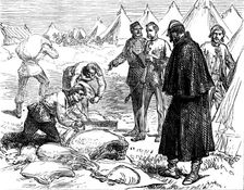 The Autumn Campaign on Dartmoor: issuing rations, 1873. Creator: Unknown