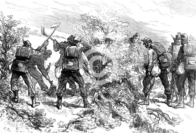 The Autumn Campaign: pioneers to the front, 1872. Creator: Unknown.