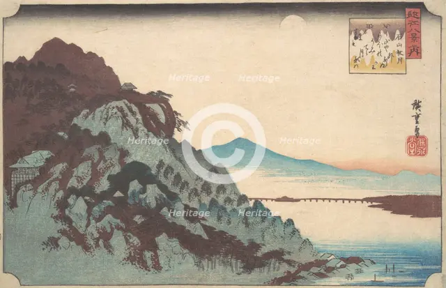The Autumn Moon at Ishiyama on Lake Biwa., ca. 1835., ca. 1835. Creator: Ando Hiroshige.