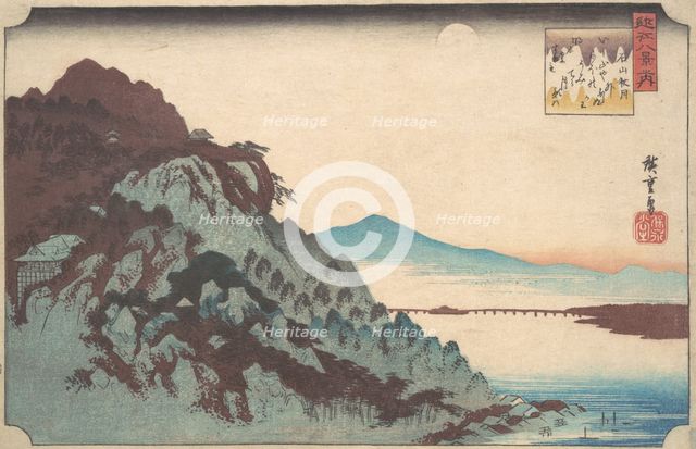 The Autumn Moon at Ishiyama on Lake Biwa., ca. 1835., ca. 1835. Creator: Ando Hiroshige.