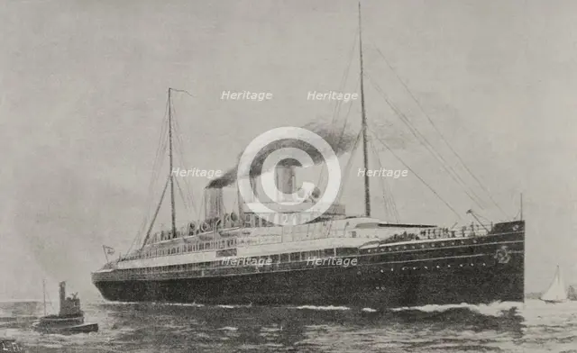 The auxiliary cruiser "Rápido", a former German ocean liner, Spanish Navy, 1898. Creator: Enrique Laporta Valor.