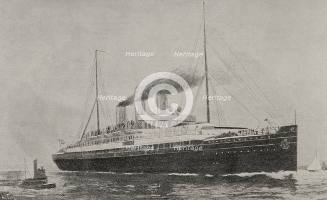 The auxiliary cruiser "Rápido", a former German ocean liner, Spanish Navy, 1898. Creator: Enrique Laporta Valor.