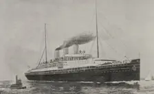 The auxiliary cruiser "Rápido", a former German ocean liner, Spanish Navy, 1898. Creator: Enrique Laporta Valor