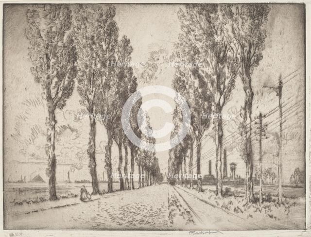The Avenue, Valenciennes, 1910. Creator: Joseph Pennell.
