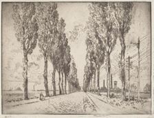 The Avenue, Valenciennes, 1910. Creator: Joseph Pennell