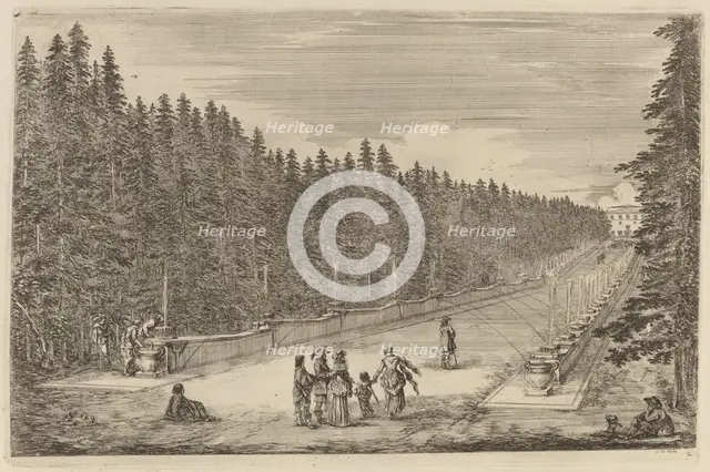 The Avenue of Fountains, probably 1653. Creator: Stefano della Bella.