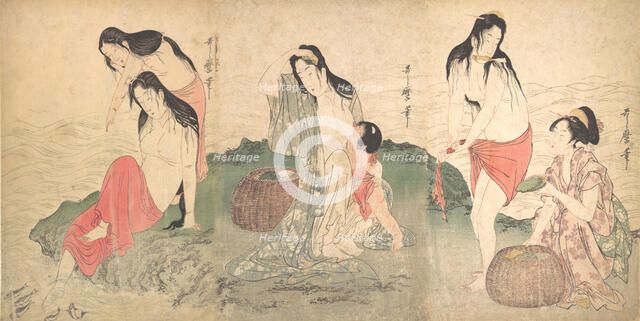 The Awabi Fishers, late 18th-early 19th century. Creator: Kitagawa Utamaro.